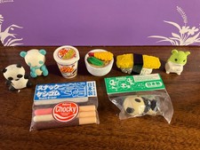 Combined- Iwako Japanese Take-Apart Eraser Set Cute Animals, sushi,ramen Vintage