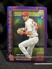 Thomas Saggese 2025 Topps Chrome Update Rookie Debut Purple Refractor /250