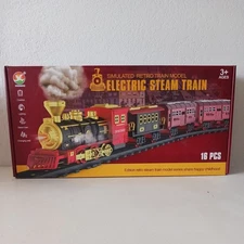 Simulated Retro Train Model 16 Pcs Electric Steam Train New Sealed