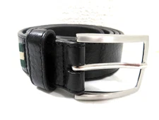 Milwaukee Black Leather Belt Mens 36 Silver Tone Buckle