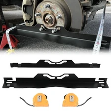 Black Wheel Alignment Tool Toe Plates Accurate Measurements with 2 Tape Measures
