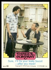 Three's Company 1978 TV Show Topps Sticker Card #43 (NM)
