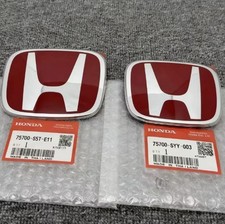 2pcs Frontrear Grille Red H Emblem For Honda Civic Sedan Coupe 2016-2021 2pcs Frontrear Grille Red H Emblem For Honda Civic Sedan Coupe 2016-2021