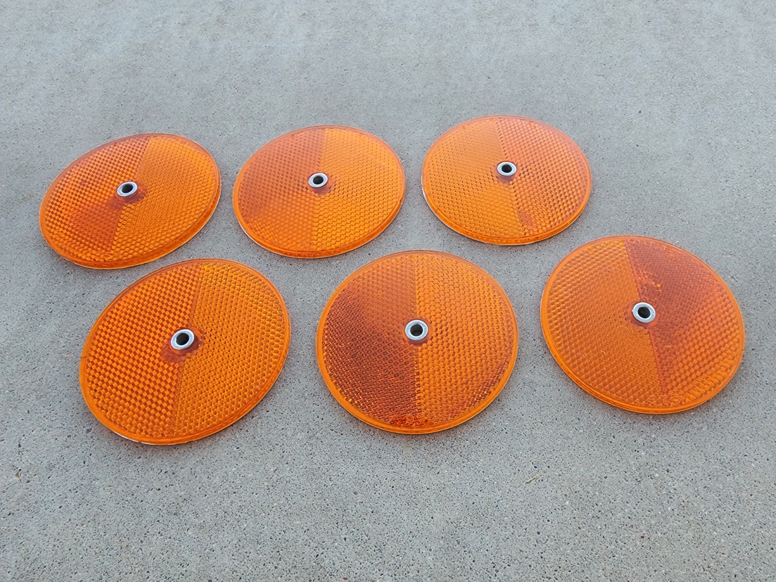 Lot of 6 Original 3-1/4" Stimsonite 975 Amber Reflector Pickup Truck Accessory