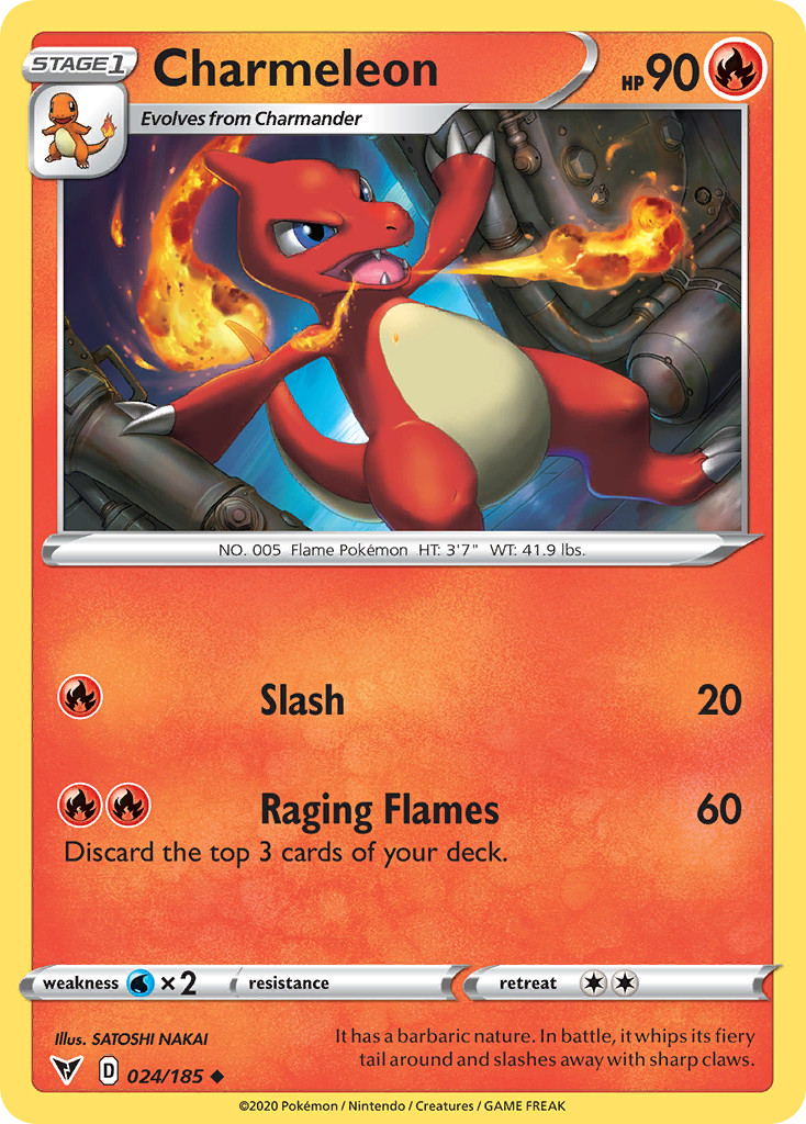Pokemon Charmeleon 024/185 Vivid Voltage Uncommon NM