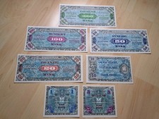 Set Alliierte Milit&auml;rbeh&ouml;rde 1944 Banknoten Geldscheine WW2 Besatzung