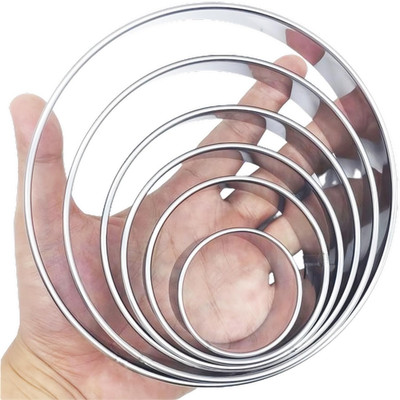 6 PCS round Cookie Cutter Set (2, 3, 3.5, 4, 5, 6 Inch) - Biscuit Cutters for Ba