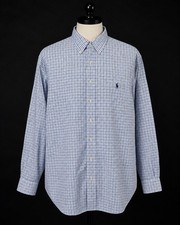 Ralph Lauren Performance Shirt Mens 2XB Big Blue Plaid Stretch Button Down