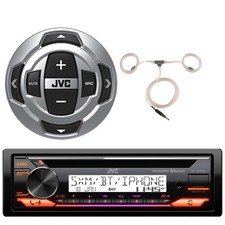 JVC KD-T92MBS Single-DIN Marine Bluetooth CD Receiver W/Remote, Flexible Antenna