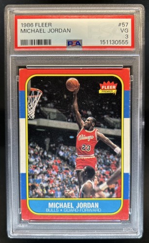 1986-87 Fleer Michael Jordan Rookie RC #57 Bulls PSA 3