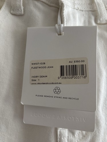Viktoria & Woods - Fleetwood Jean- Ivory Denim- Size 1 (AU 8) New BNWT - Picture 6 of 10