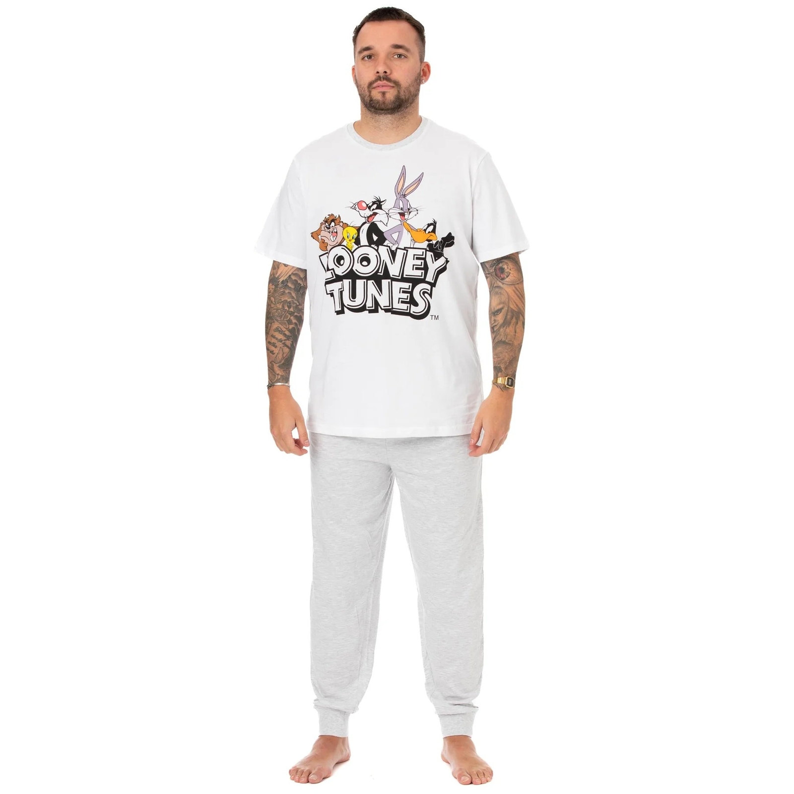 Looney Tunes Set de Pijama Largo Logotipo para Hombre (NS7095)