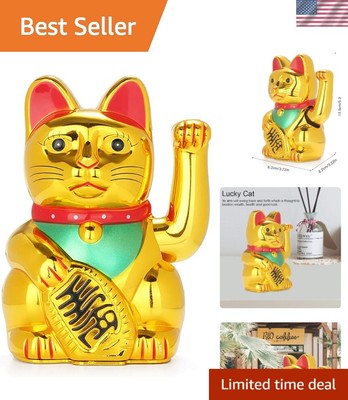 Traditional Maneki Neko with Waving Arm - Perfect Gift for Luck & Prosperity