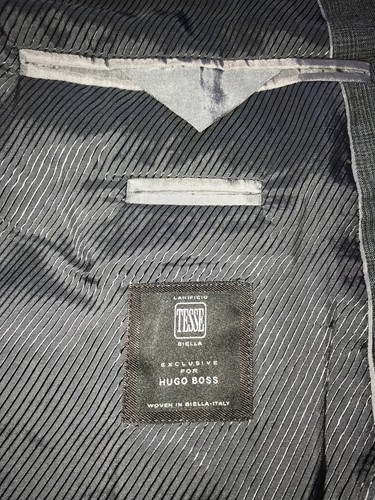HUGO BOSS - Mens 3 Piece GREY Checked WOOL SUIT - UK 48 Reg - W42 L31 - GORGEOUS - Picture 12 of 16