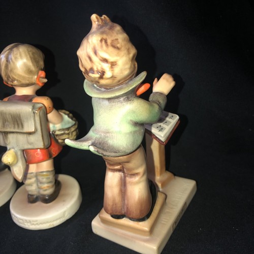 3 GOEBEL HUMMEL FIGURINES 4" TALL #82 School Boy , #81 School Girl & #129 Band - Picture 8 of 12