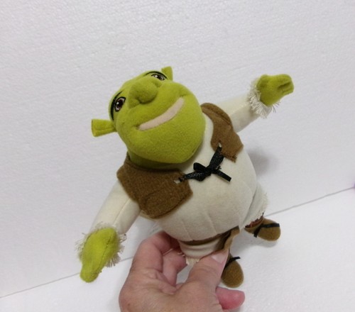 Vintage Shrek 7" Soft Doll 2003 Hasbro SHREK Movie Plush Felt Vest & Shoes - Picture 4 of 11
