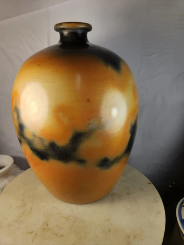 Wonderful Suggar Or Sagger Fired Vintage Vase Jar Studio Pottery