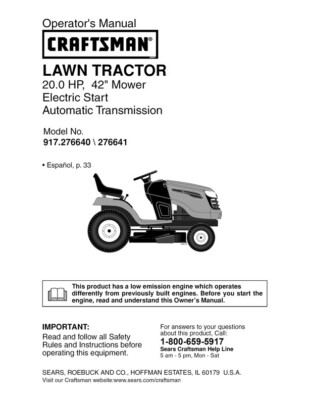 Riding Mower Manual Craftsman T130 Manual Craftsman 42-in Gear