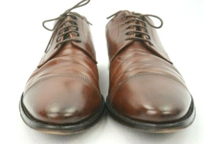 Suitsupply Mens Cap Toe Oxford Dress Shoes Size 43 US 10 Brown Leather SUITSUPPLY Cognac Brown Leather Men Captoe Oxford Dress  main image 2