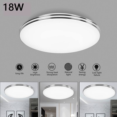 Modern Silver 18w Led Flush Ceiling Lights Lighting Bathroom