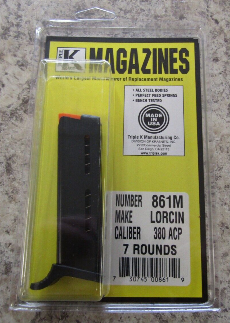 Lorcin L380 .380 ACP 7 RD Round  - Cobra FS380 Magazine Triple K 861M