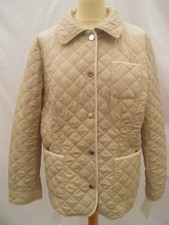 Jobis Ladies Jacket 44 Coat Beige Cream Quilted Diamond New