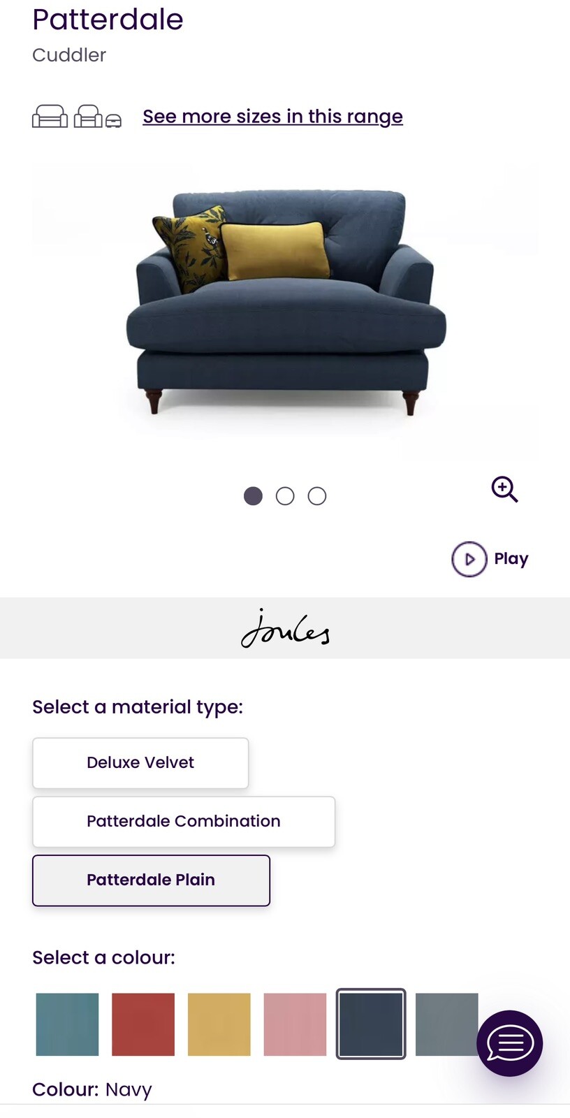 Patterdale Cuddle Sofa By JOULES/DFS eBay
