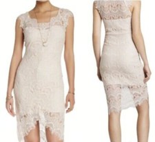 Intimately Free People Peekaboo Ivory Lace Hi-Low Slip Sheath Dress Medium