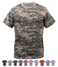 Digital Camo Tactical T-Shirt Camouflage Military Tee Short Sleeve Digital Army