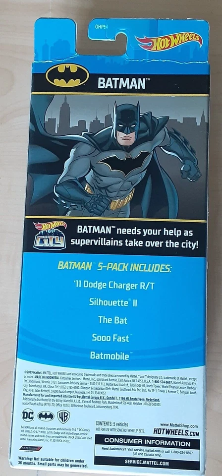 Hot Wheels 2019 BATMAN 5-Pack Diecast - Image 2 of 2