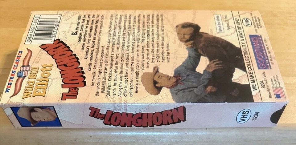 The Longhorn (VHS, 1991) Wild Bill Elliot ~ B&W~ CLASSIC WESTERN~ QUALITY TESTED - Image 4 of 4
