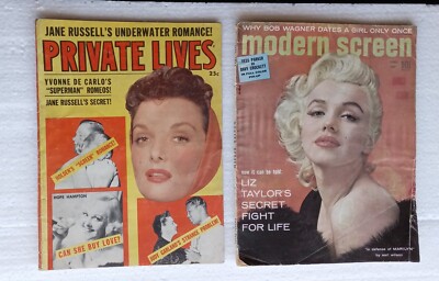 Lot Of 2 - June 1955 Marilyn Monroe  Modern Screen Magazine & 1955 Private Lives