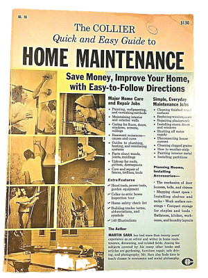 Vintage 1963 Collier Quick & Easy Guide To Home Maintenance book VG+ Condition