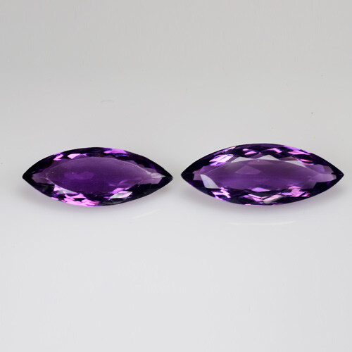 12.045 CTS-SPLENDID ! PURPLE AMETHYST 100% NATURAL BRAZIL 2PCS LOOSE GEMSTONES - Picture 5 of 5