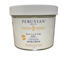 Peruvian White Braid Loc  Edge Gel Enhanced w/ Lemongrass Extra Hold / 2LB
