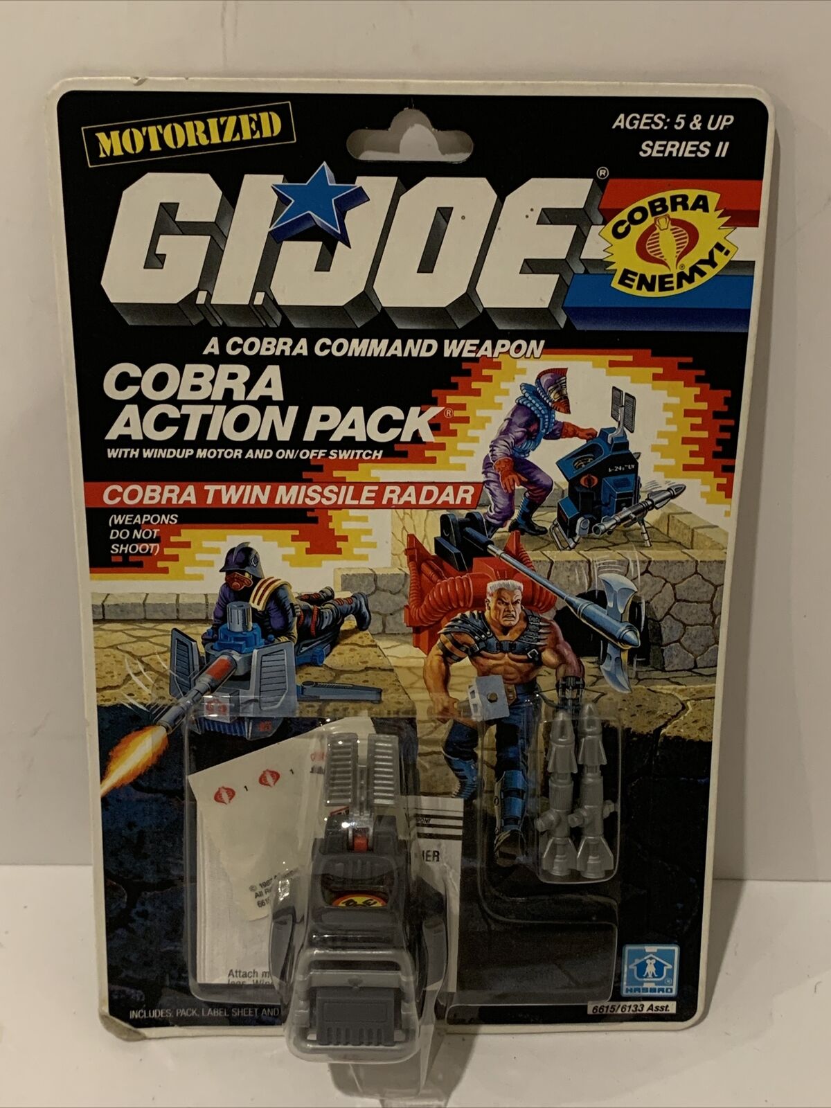 G.I. Joe Cobra Action Pack Twin Missile Radar 1988 Hasbro Wind Up