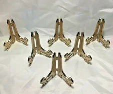 Set of 6 Gold Decorative Plate Picture Frame Stand Holder Easel Display 3.5"