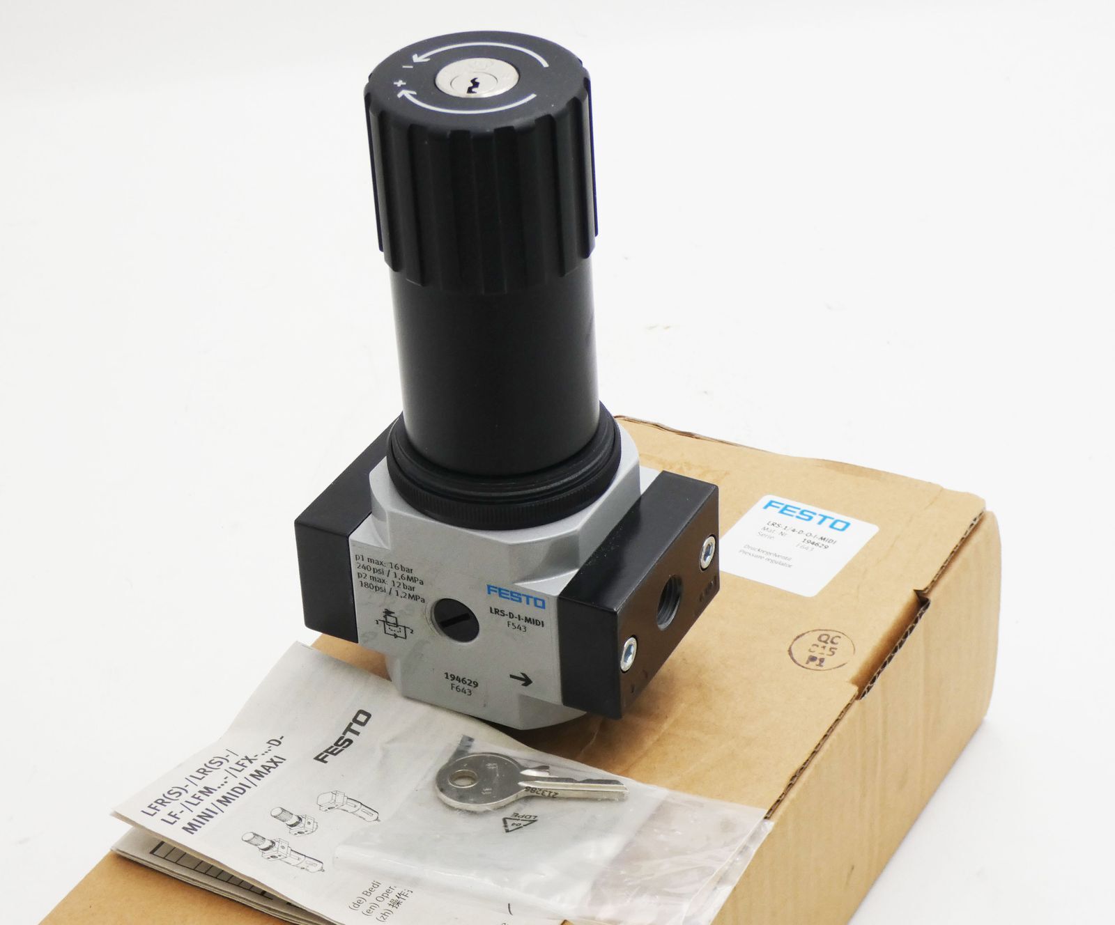 Festo LRS-1/4-D-O-I-MIDI 194629 Pressure Control Valve -Unused/Original Box-