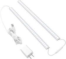 2 X Under Cabinet Lighting, 12" 6000K Dimmable LED, USB Connection, 400 Lumens