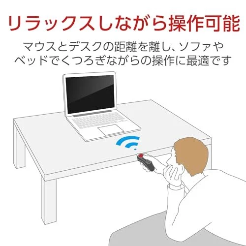 ELECOM Wireless Mouse Trackball Handy Type Relacon Black M-RT1DRBK Receiver New - Image 2 of 4