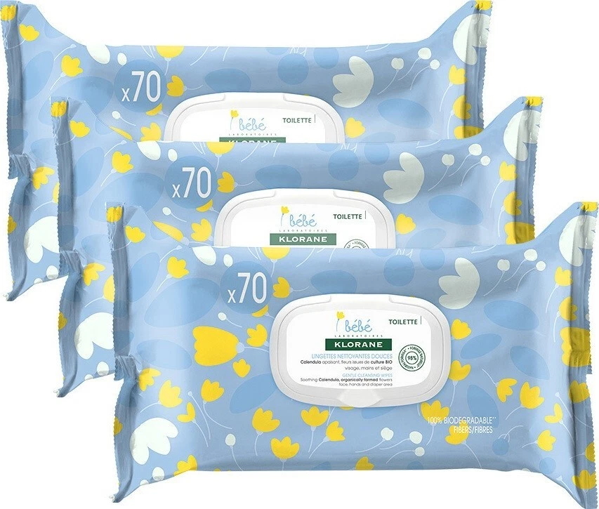 Klorane Baby Wipes with Calendula 210 wipes (3pcsx70 wipes)
Opens in a new window or tab