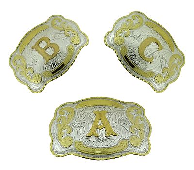 Initial Belt Buckle Letter N E W A B C D G J L R S M e n Women Western Rodeo BIG