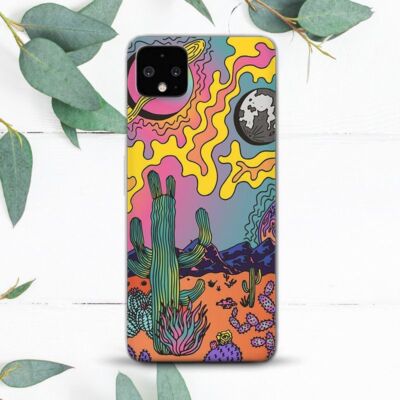 Psychedelic Cactus Nature Trippy Case For Google Pixel 2 3 3a 4 4a 5 6 7 8 XL