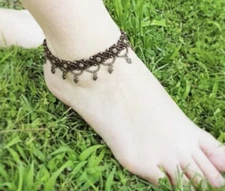 Anklet Macrame & Brass Bohemian