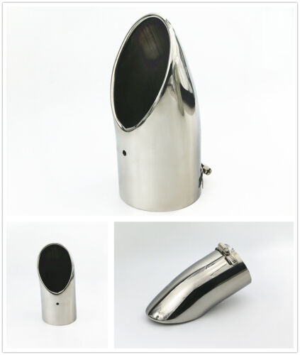 Universal 2" Chrome Stainless Steel Car Rear Round Exhaust Pipe Tail Muffler Tip - Photo 1 sur 7