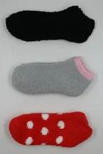 Slipper Socks Womens Ladies 3 Pair Multi Color Fuzzy  Size 4-10 NWOT