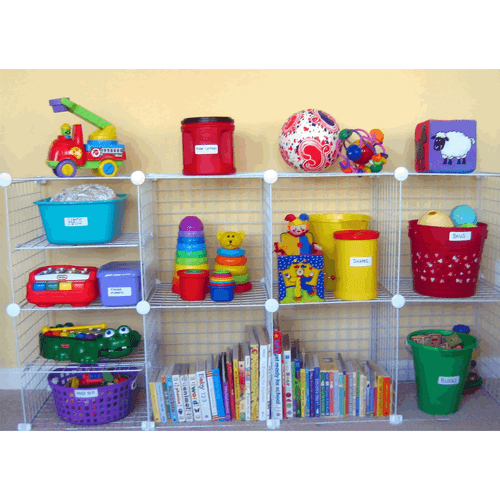 WHITE KIDS BEDROOM WHITE WIRE CUBE STORAGE UNIT SHOE CLOTHES STORE RACK NEW UK