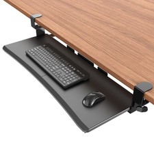 Extra Large Keyboard Tray Under Desk - Slide Out with Sturdy C-Clip Mount Sys...