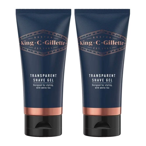 King C. Gillette Transparent Shave Gel 150mL x 2 White Tea Beard Shaving Styling