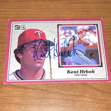 Kent Hrbek 1983 Donruss Jumbo #49 AUTOGRAPHED SIGNED Minnesota Twins Auto